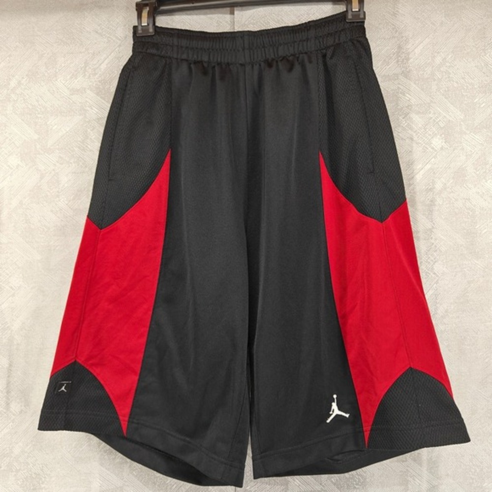 Jordan Basketball Shorts Mens‎ Small Black Red Jumpman Durasheen Mesh 638144-011